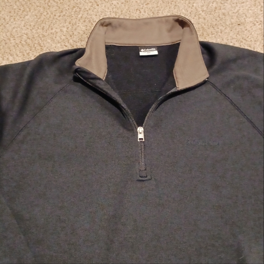 Columbia Men's Black Sweater 1/4 Zip Size XL